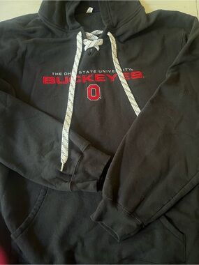Ohio State Buckeyes Black Hoodie with Red Logo